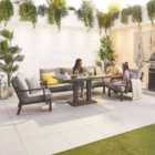 Nova Vogue Outdoor 3 Seater Sofa Set With Rising Table - Grey