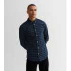 Only & Sons Navy Check Long Sleeve Oxford Shirt