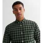 Only & Sons Green Check Long Sleeve Oxford Shirt