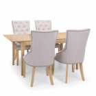 Julian Bowen Set Of Cotswold Table And 4 Loire Dining Chairs