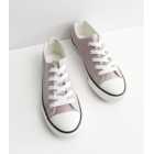 Lilac Canvas Lace Up Trainers