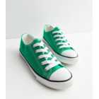 Green Canvas Lace Up Trainers