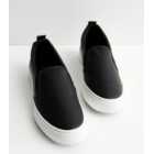 Black Faux Snake Slip On Trainers