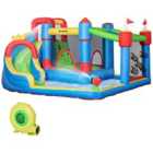 Outsunny Kids 6 In 1 Inflatable Bouncy Castle With Air Blower