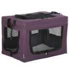 PawHut 48.5cm Foldable Pet Carrier w/ Cushion for Miniature Dogs - Purple