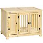 PawHut Dog Crate Furniture with Drawer Bowl Wooden Dog Cage for Small Dogs