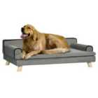 PawHut Dog Sofa w/ Legs Water-Resistant Fabric for Large Medium Dogs - Grey