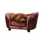 PawHut Dog Sofa Chair W/ Legs Cushion for Small Dog Cat 78x57x35.5 cm Brown