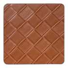 Set of 4 Brown Woven Faux Leather Coasters