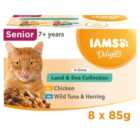 Iams Delights Senior 7+ Cat Land & Sea Collection Pouches In Jelly 8 x 85g
