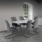 Covelo 6 Seater Rectangular Dining Table, Grey Sintered Stone
