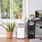 HOMCOM 7000BTU Portable Air Conditioner 4 Modes LED Display Timer Home Office White