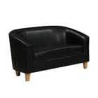 Clare Faux Leather 2 Seater Sofa Black