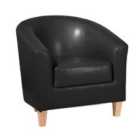 Clare Faux Leather Armchair Black
