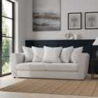 Blake Cosy Sherpa Curved Quilted Arm 3 Seater Sofa, Ivory