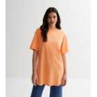 Orange Acid Wash Oversized T-Shirt