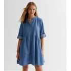 ONLY Pale Blue Denim Mini Shirt Dress