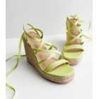 Green Strappy Espadrille Wedge Heel Sandals