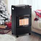 Livingandhome 3 Heat Settings Black Portable Freestanding Ceramic Gas Heater with Wheels
