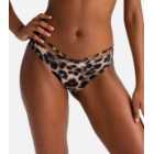 Dorina Brown Leopard Print Strappy Brazilian Bikini Bottoms