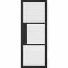 LPD (W) 30 inch Black Tribeca Glazed 3L Reeded Internal Door