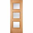 LPD (W) 33 inch Oak Amsterdam Glazed 3L Internal Door