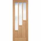 LPD (W) 30 inch Oak Coventry Glazed 3L Pre-Finished Internal Door