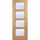 LPD (W) 32.5 inch Oak Vancouver Glazed 4L Internal Fire Door