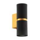 Passa Cylindrical Black and Gold Wall Light Discontinued