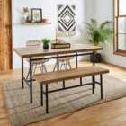 Bryant 4 Seater Rectangular Dining Table, Mango Wood Effect