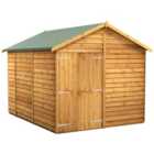 Power Sheds Double Door Apex Overlap Dip Treated Windowless Shed - 10 x 8ft