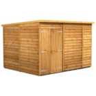 Power Sheds Double Door Pent Overlap Dip Treated Windowless Shed - 10 x 8ft