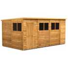Power Sheds Pent Overlap Dip Treated Shed - 14 x 8ft