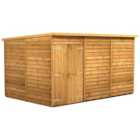 Power Sheds Double Door Pent Overlap Dip Treated Windowless Shed - 12 x 8ft