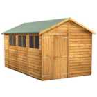 Power Sheds Double Door Apex Overlap Dip Treated Shed - 14 x 8ft