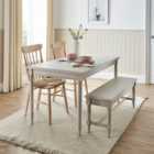 Ariella 6 Seater Rectangular Dining Table, Hand Painted Warm Stone