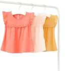 M&S Coloured Frill Tops, 3 Months-3 Years, Light Peach