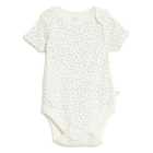M&S Dash Print Grey Short Sleeve Bodysuit, Newborn-12 Months, Ivory Mix