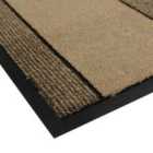 JVL 40x70cm Firth Tile Rubber Backed Doormat - Beige