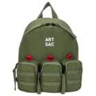 Artsac Khaki 3 Pocket Zip Front Backpack