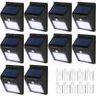 Tectake 10 Led Solar Wall Lights With Motion Detector Black