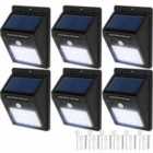 Tectake 6 Led Solar Wall Lights With Motion Detector Black