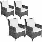 Tectake Garden Chair Sanremo Set Of 4 Grey