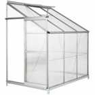 Tectake Greenhouse In Lean-to Style With Foundation 192X128X202cm Silver