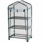 Tectake Mobile Greenhouse With 3 Shelves 69X49X125cm White