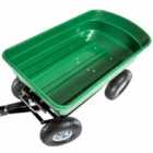 Tectake Garden Trolley With Pneumatic Tyres And Tiltable Bed (300Kg Load Capacity) Green
