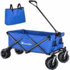 Tectake Foldable Garden Trolley With Wide Tires (80Kg Max Load) Blue