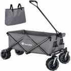 Tectake Foldable Garden Trolley With Wide Tires (80Kg Max Load) Grey