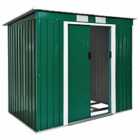 Tectake Shed With Slanted Roof Green