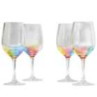 M&S Set of 4 Rainbow Picnic Wine Glasses, Multi